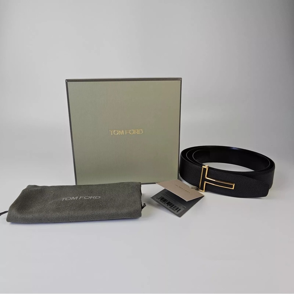 Tom Ford Grained T ICON Leather Belt